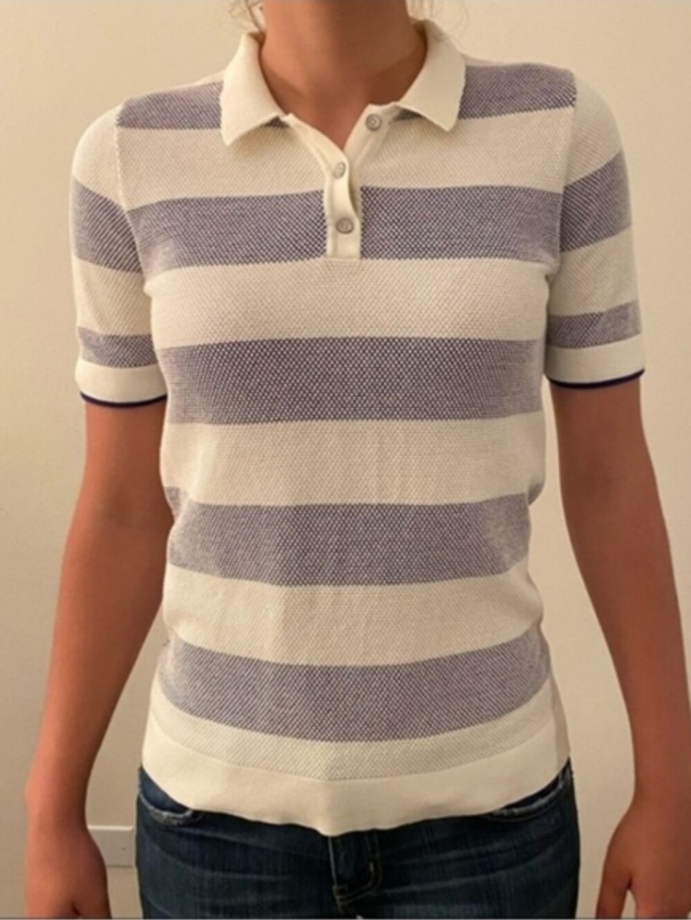 Scotch & Soda Acapulco Striped Knit Polo Shirt Size 2